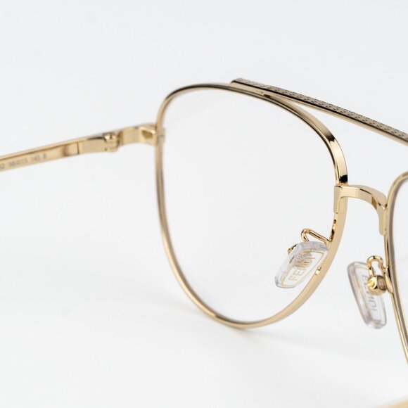 Fendi TRAVEL Women Eyeglasses Metal Shiny Clear Gold Demo Pilot FE50077U 032 NEW - Picture 6 of 12